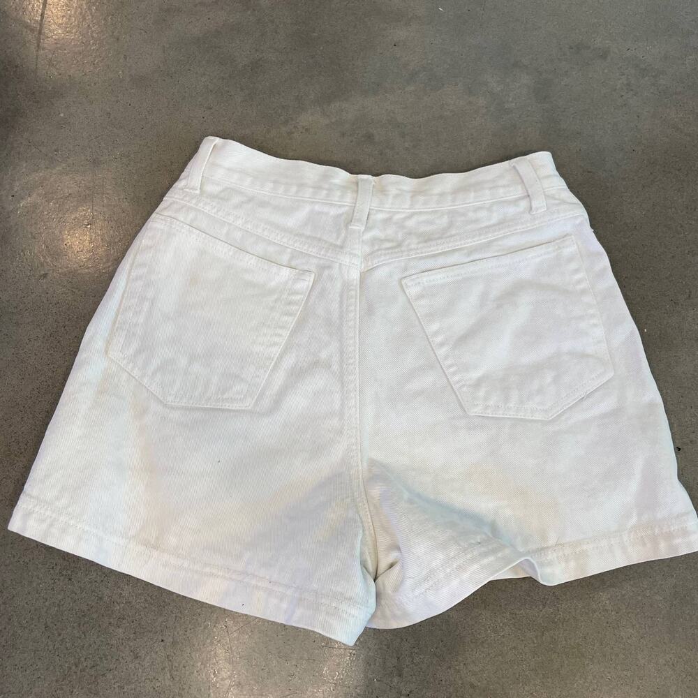 90s Vintage Republic Denim White sunflower high rise shorts juniors size 7 small - Picture 3 of 5